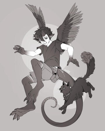 Sketch, Full body, Additional character. (OC belongs to Tokagashi.Bird)