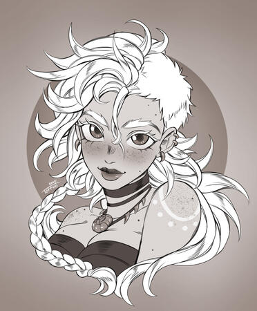 Sketch, Portrait. (OC belongs to prehistoric.pigeon)