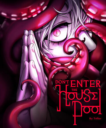 Promotional art for my new Webtoon Original series "Don't Enter the House Pool"
